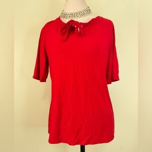 Talbot’s Elegant Red Women's blouse with tie neck detail in size large
